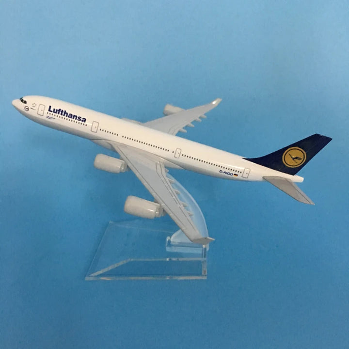 JASON TUTU 16cm Lufthansa Airbus A340 Airplane Model Plane Model Aircraft Diecast Metal 1/400 Scale Planes Dropshipping