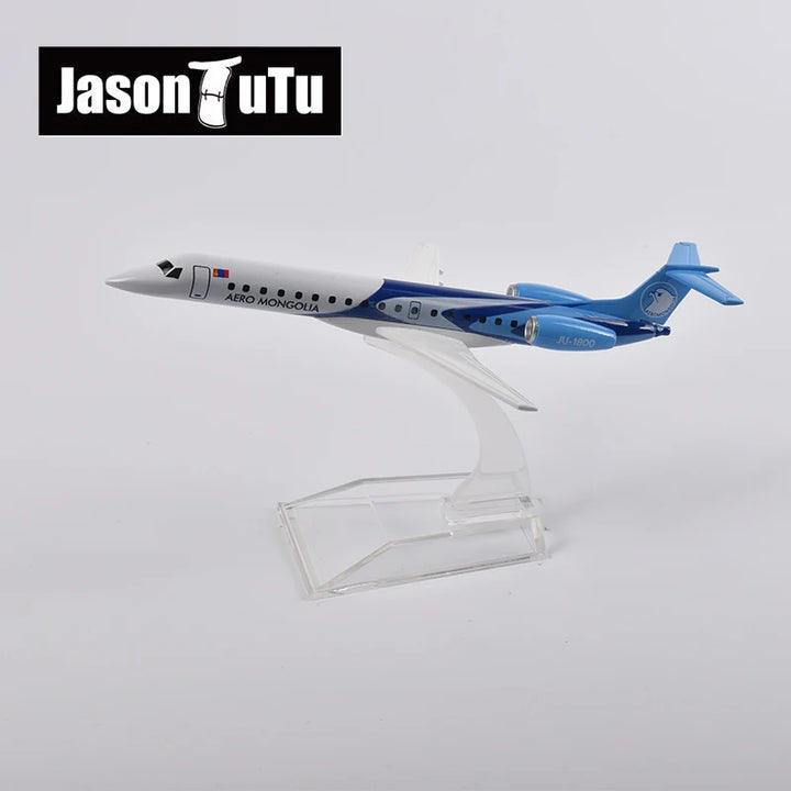 JASON TUTU 16cm Mongolian ERJ145 Airplane Model Plane Model Aircraft Diecast Metal 1/400 Scale Planes Factory Drop shipping