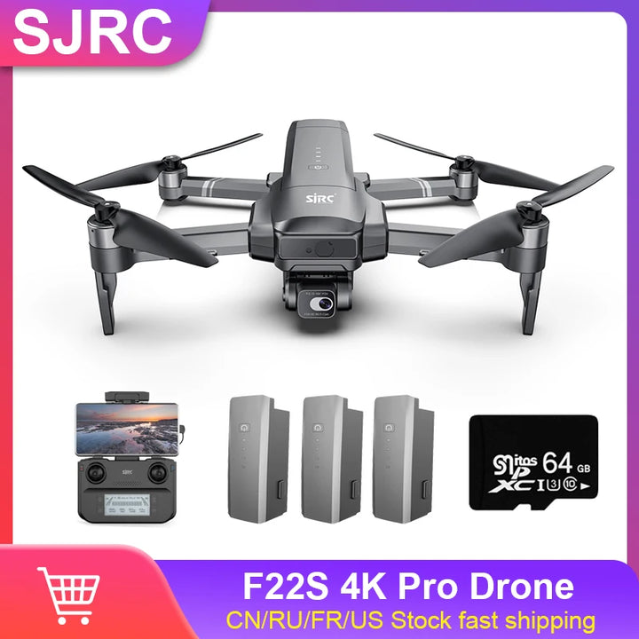 SJRC F22S 4k Pro Drone 2-axis EIS Gimbal RC Quadcopter 5G WIFI GPS Obstacle Avoidance Dron Drop Shipping