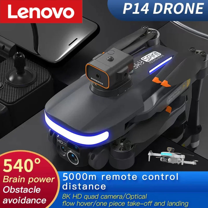 Lenovo P14 Drone GPS Brushless Obstacle Avoidance Automatic Return HD Aerial Photography Four-Camera Remote Control Aircraft