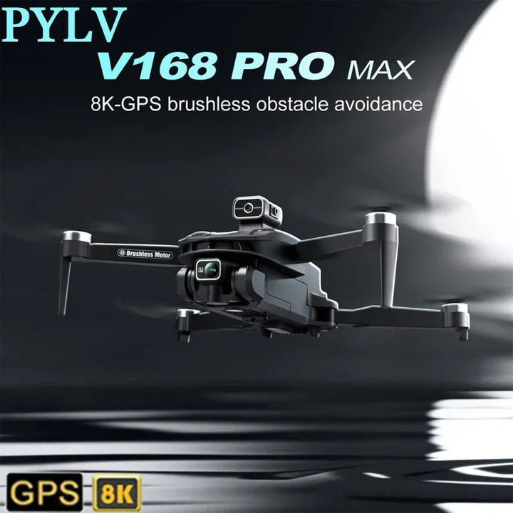 PYLV V168 Drone GPS Unprinted Electric Light Current HD Dual Lens And Optical Flow Hover Photography RC Plane Suitable 2023